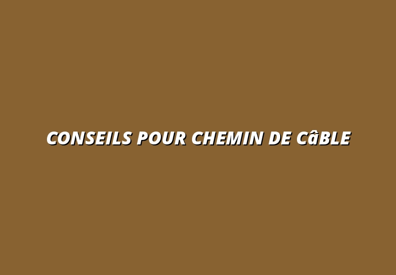Conseils pour chemin de câble