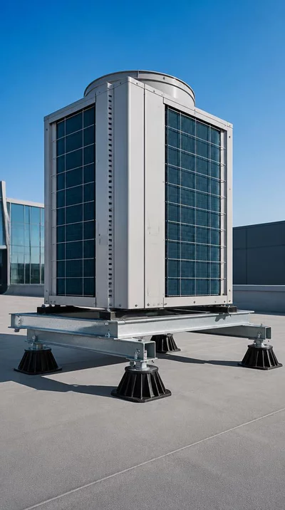 Industrial air conditioning unit on a Bigfoot support system