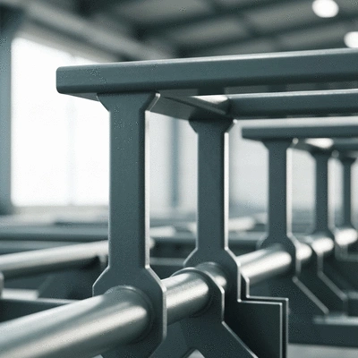 Close-up of Pipelounge and Powerclick modular support systems in an industrial setting, highlighting their innovative design and ease of installation, no text, no words, no typography, 8K