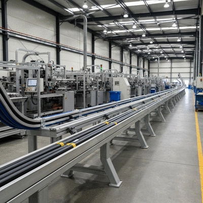 Chemins de câbles industriels organisés avec différents matériaux de supportage