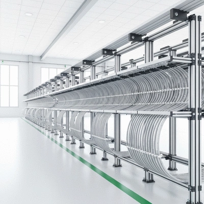 Industrial cable management system with modular supports