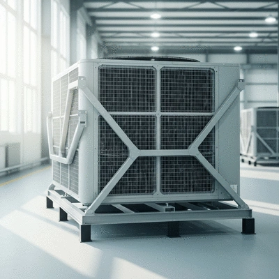 Industrial air conditioning unit with support structures