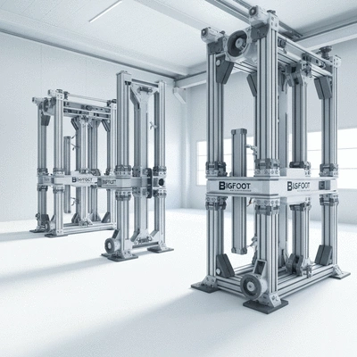 Systèmes de supportage modulaires Bigfoot Supportage installés dans un environnement industriel propre