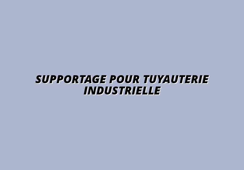 Supportage pour tuyauterie industrielle