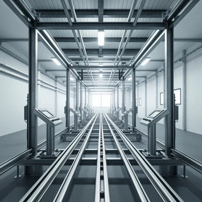 Système de supportage pour climatisation avec des rails et des consoles