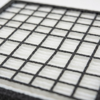 Close-up of a clean air filter for a ventilation system