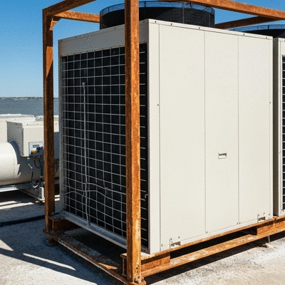 Industrial air conditioning unit in a corrosive environment
