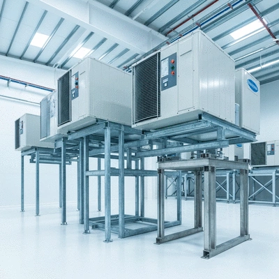Industrial air conditioning unit with various support types